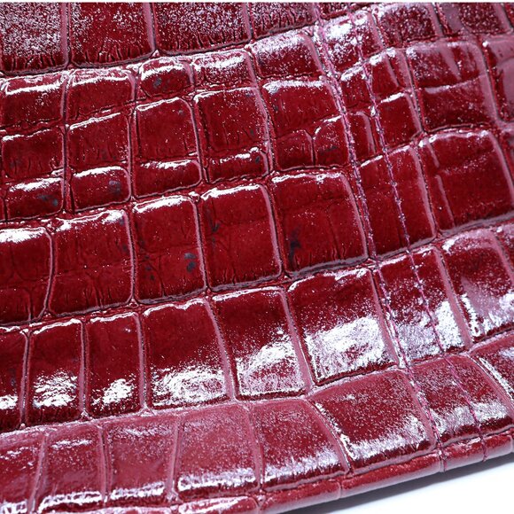 Vintage Croco Grain Leather Briefcase Bag Top-Handle Locking Front Oxblood - Picture 6 of 11